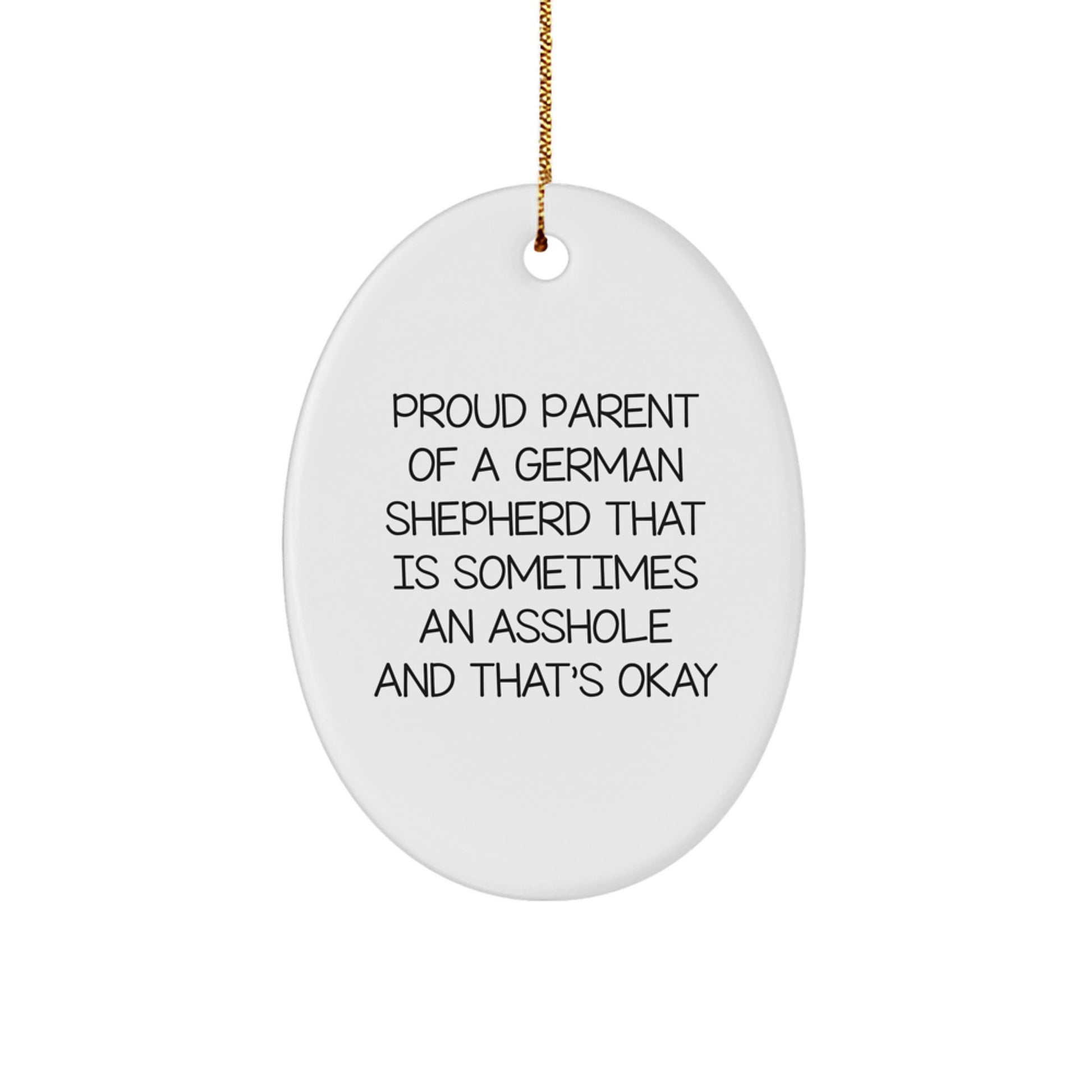 Funny German Shepherd Dog Lover Gifts from Mom Dad Friends, German Shepherd Dog Oval Ornament for Christmas Unique Presents - Image 1
