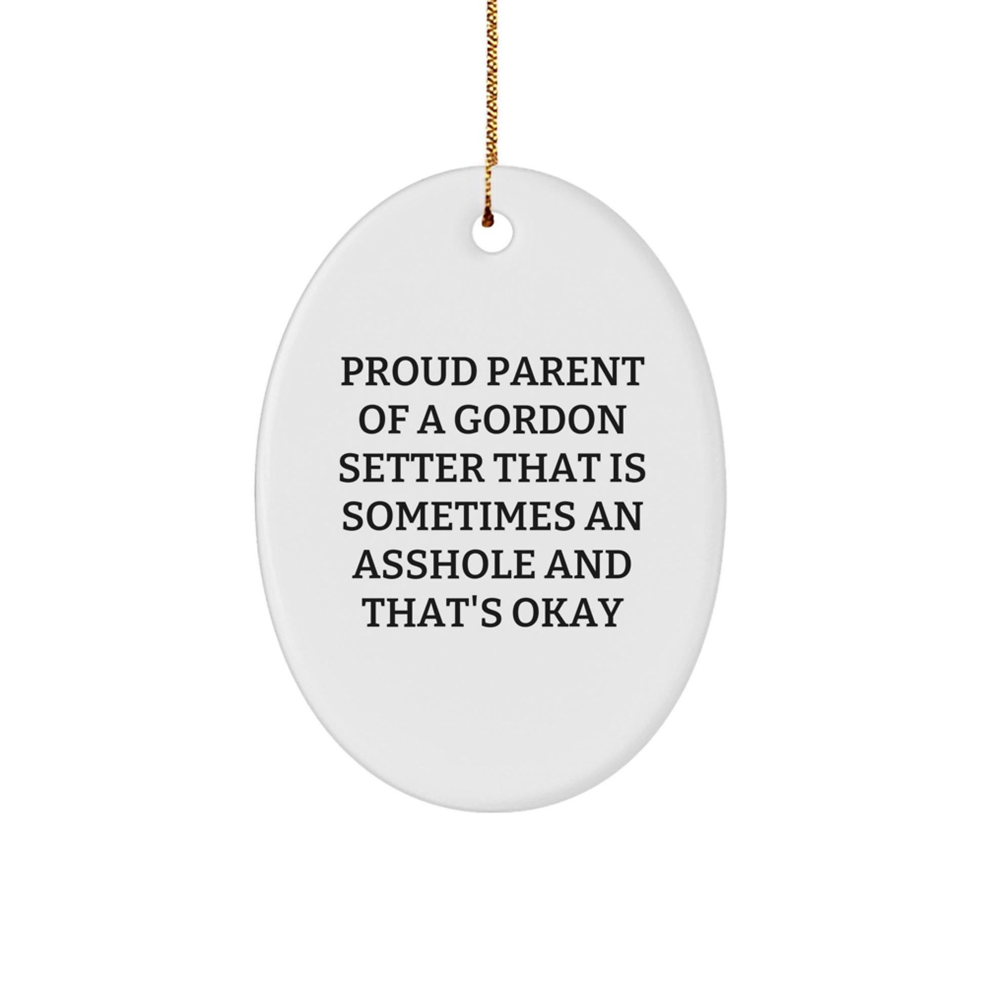 Funny Gordon Setter Dog Oval Ornament Gifts from Men to Family for Christmas Unique Decorations - Image 1