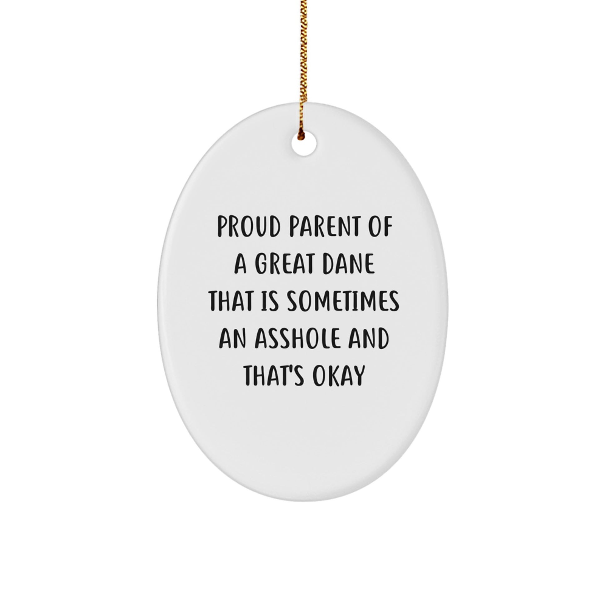 Funny Great Dane Dog Oval Ornament Gifts from Family, Great Dane Dog Christmas Unique Gifts for Proud Parents - Image 1