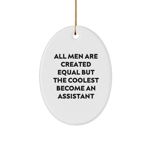 Funny Assistant Oval Ornament Gifts from Men to Assistants, Oval Shaped Decorations for Christmas Unique Presents - Image 1