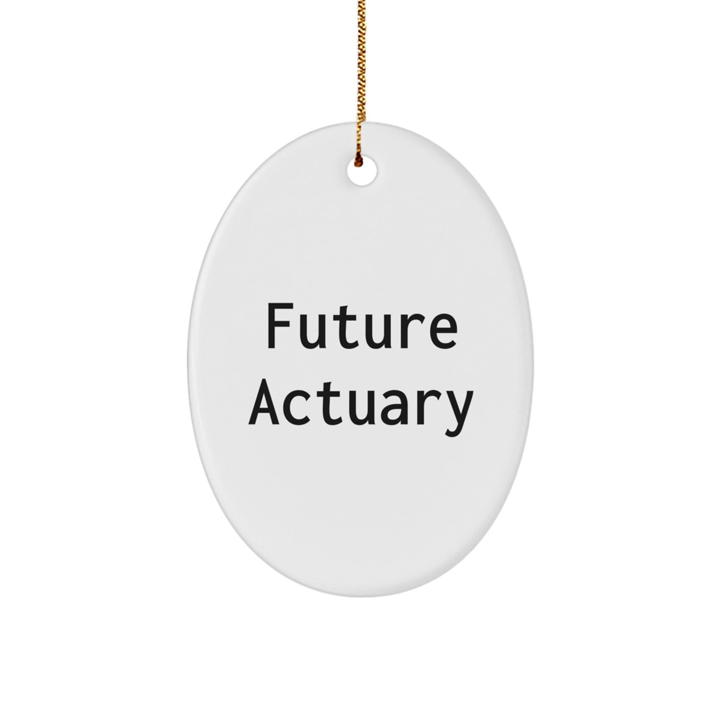 Funny Actuary Gifts for Him - Oval Ornament - Future Actuary Quote, Gifts from Friends, Family, or Coworkers - Image 1