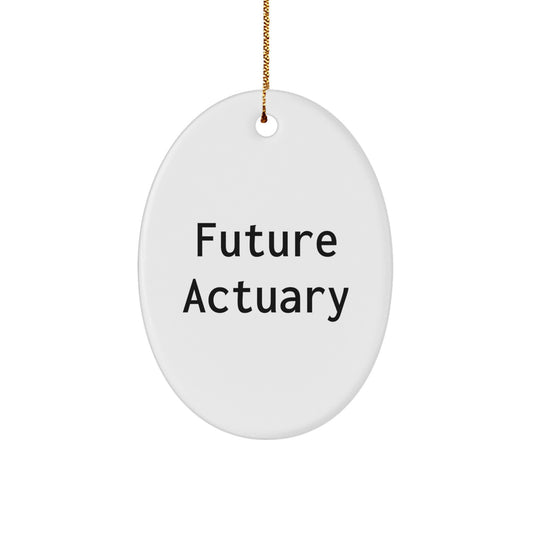 Funny Actuary Gifts for Him - Oval Ornament - Future Actuary Quote, Gifts from Friends, Family, or Coworkers - Image 1