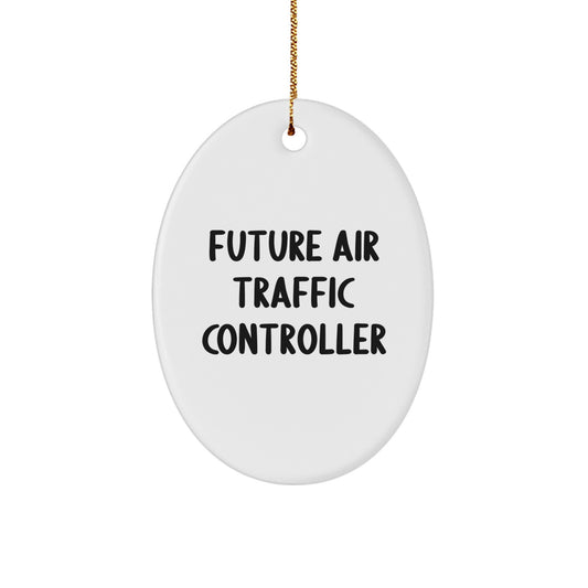 Future Air Traffic Controller Gifts from Friends - Inspirational Oval Ornament for Christmas - Image 1