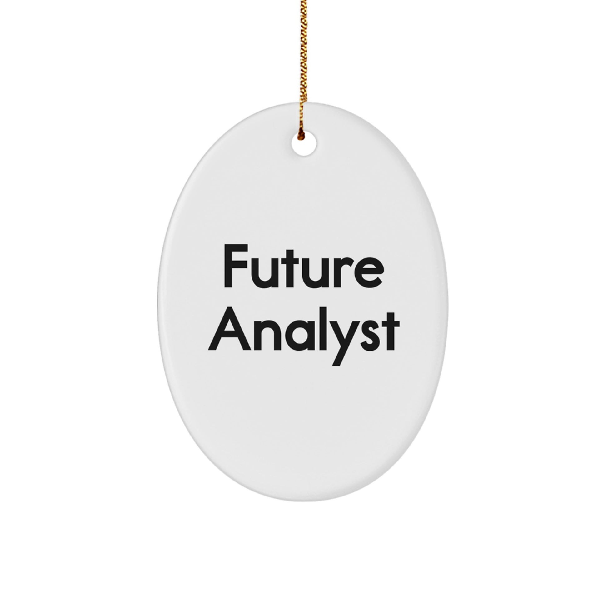 Funny Quote Oval Ornament for Future Analyst Gifts from Friends, Christmas Unique Gifts for Analyst - Image 1