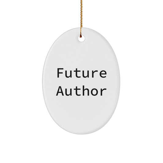 Funny Author Christmas Unique Gifts from Friends for Men Oval Ornament, Gifts for Future Author, Author Oval Decoration - Image 1