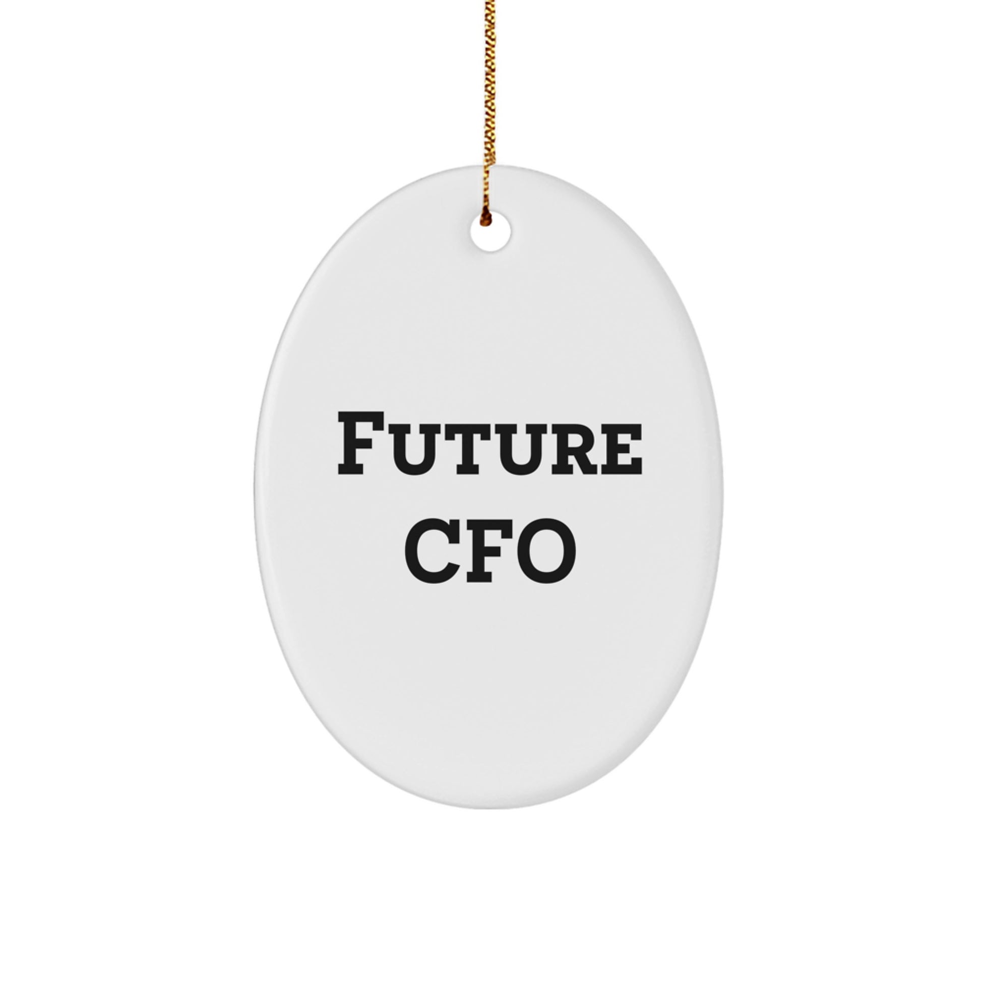 Funny Future CFO Christmas Unique Gifts from Friends and Family - Oval Ornament - Image 1