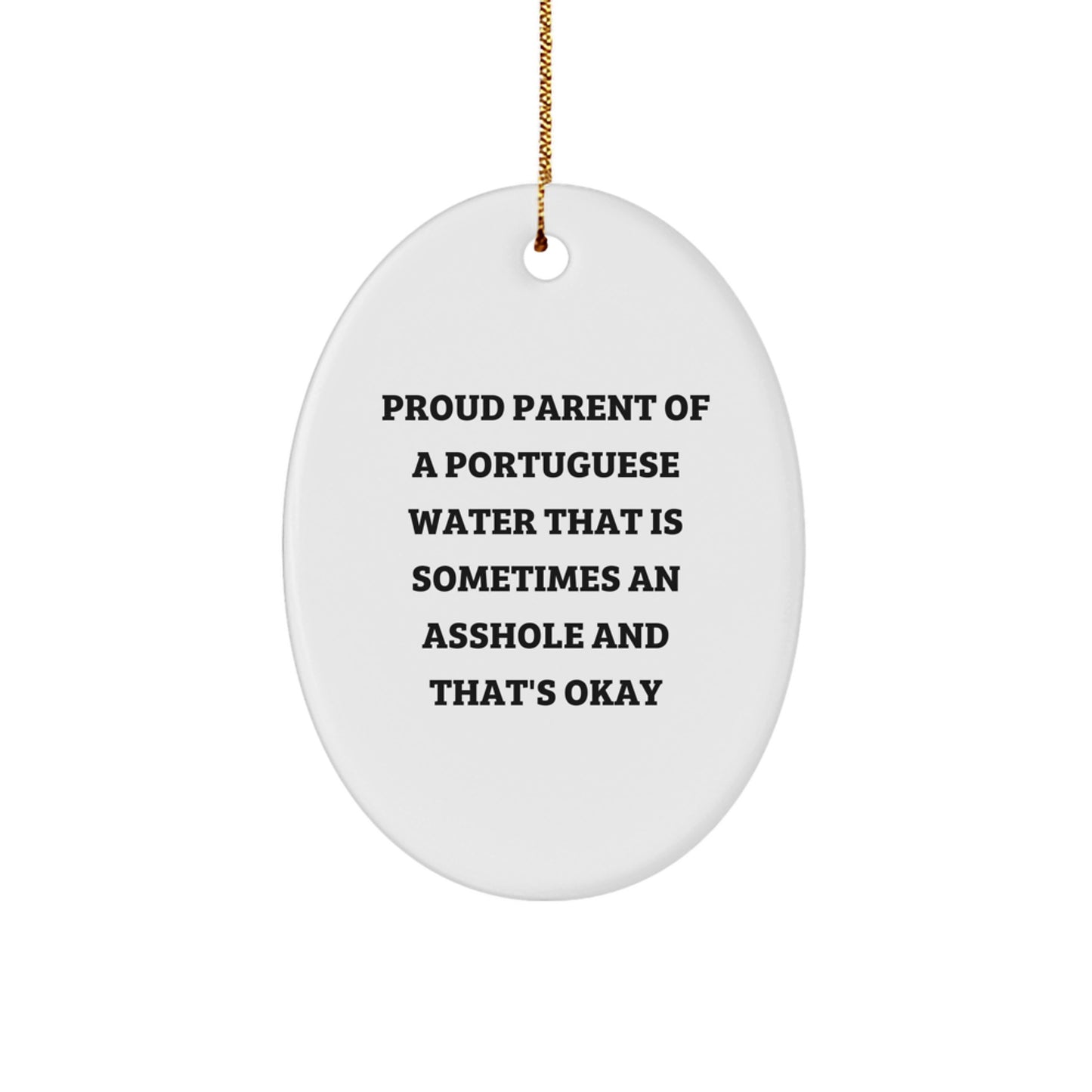 Funny Portuguese Water Dog Oval Ornament Gifts from Proud Parents, Unique Christmas Unique Gifts for Friends Family and Portuguese Water Dog Lovers, Oval Ornament Decorations - Image 1