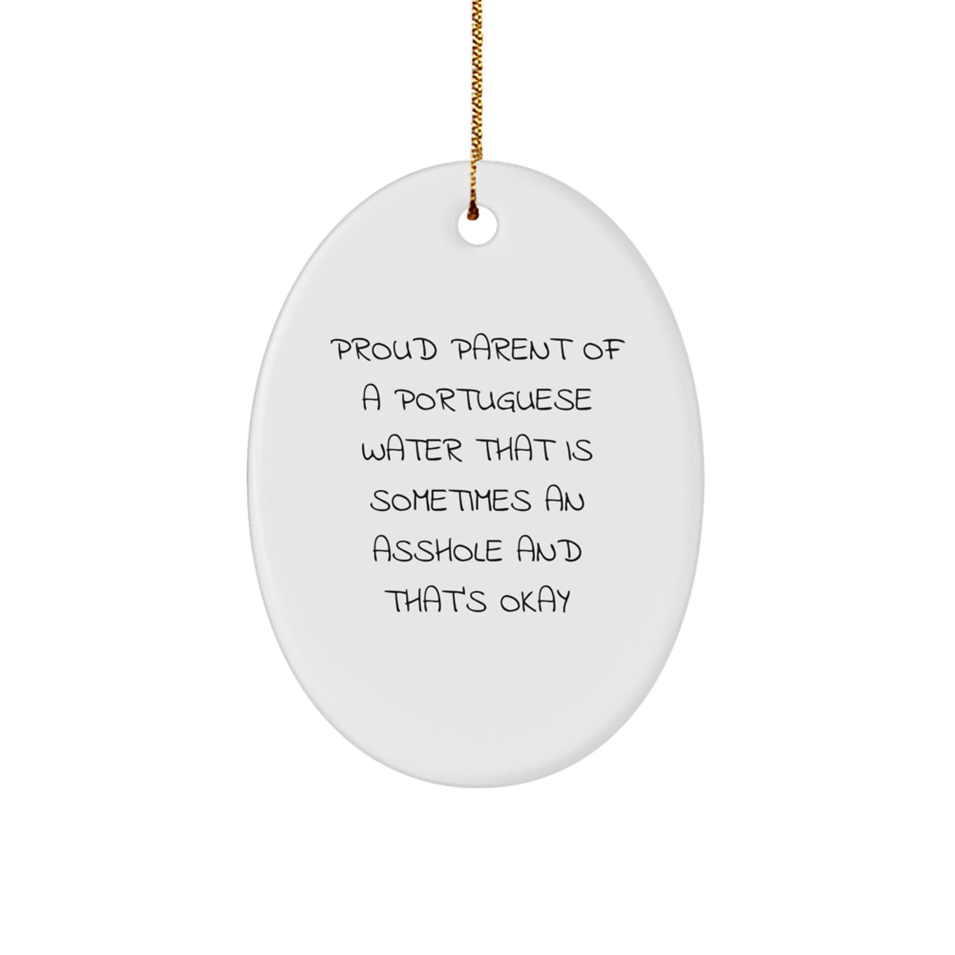 Funny Portuguese Water Dog Gifts - Oval Ornament for Proud Parents, Christmas Unique Gifts from Friends, Family, and Coworkers for Portuguese Water Dog Lovers - Image 1