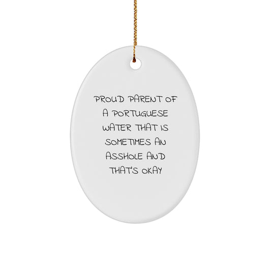 Funny Portuguese Water Dog Gifts - Oval Ornament for Proud Parents, Christmas Unique Gifts from Friends, Family, and Coworkers for Portuguese Water Dog Lovers - Image 1