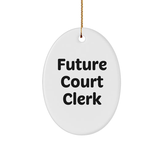 Funny Future Court Clerk Oval Ornament Gifts from Friends and Family for Court Clerk Christmas Unique Office Decorations - Image 1