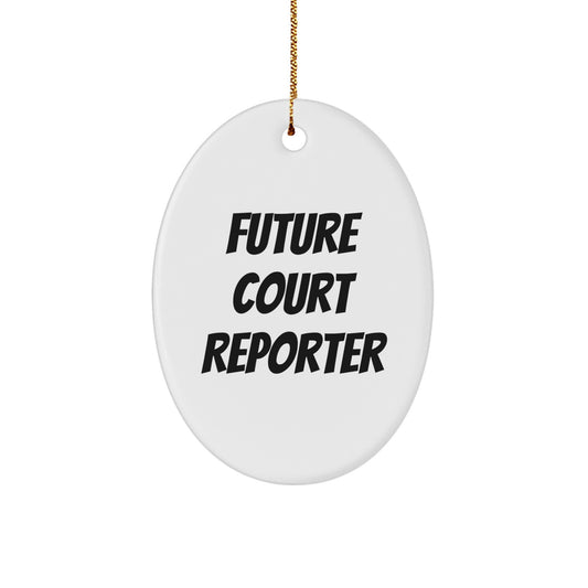Christmas Unique Gifts for Court Reporters - Funny Quote Oval Ornament, Gifts from Family, Friends, or Coworkers for Court Reporter, Oval Shaped - Image 1