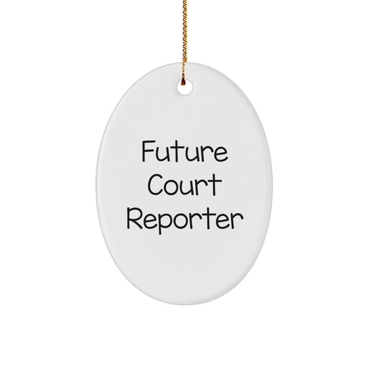 Funny Quote Court Reporter Gifts Gifts from Family for Future Court Reporter Oval Ornament - Image 1