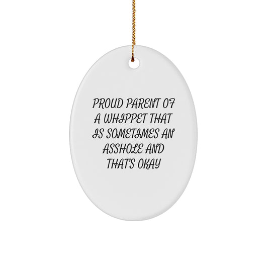 Funny Whippet Dog Oval Ornament Gifts from Friends for Christmas Whippet Lovers - Image 1