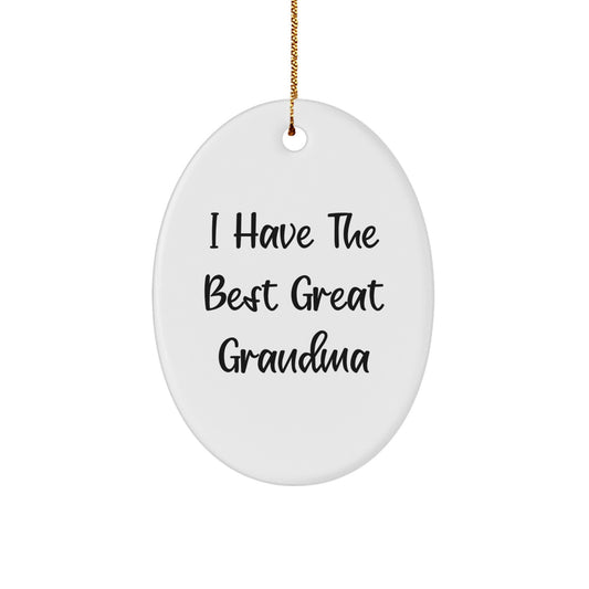 Funny Grandma Oval Ornament Gifts from Family - I Have The Best Great Grandma - Image 1