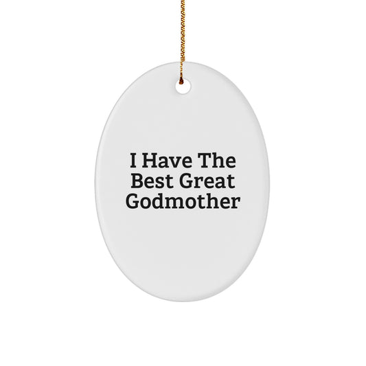 Funny Godmother Gifts from Men to Best Great Godmother Oval Ornament Christmas Unique Gifts - Image 1