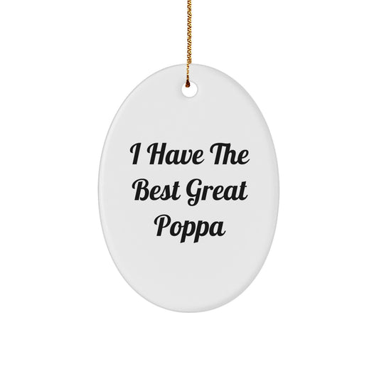 Funny Poppa Oval Ornament Gifts from Family for Christmas Unique Decorations - Image 1