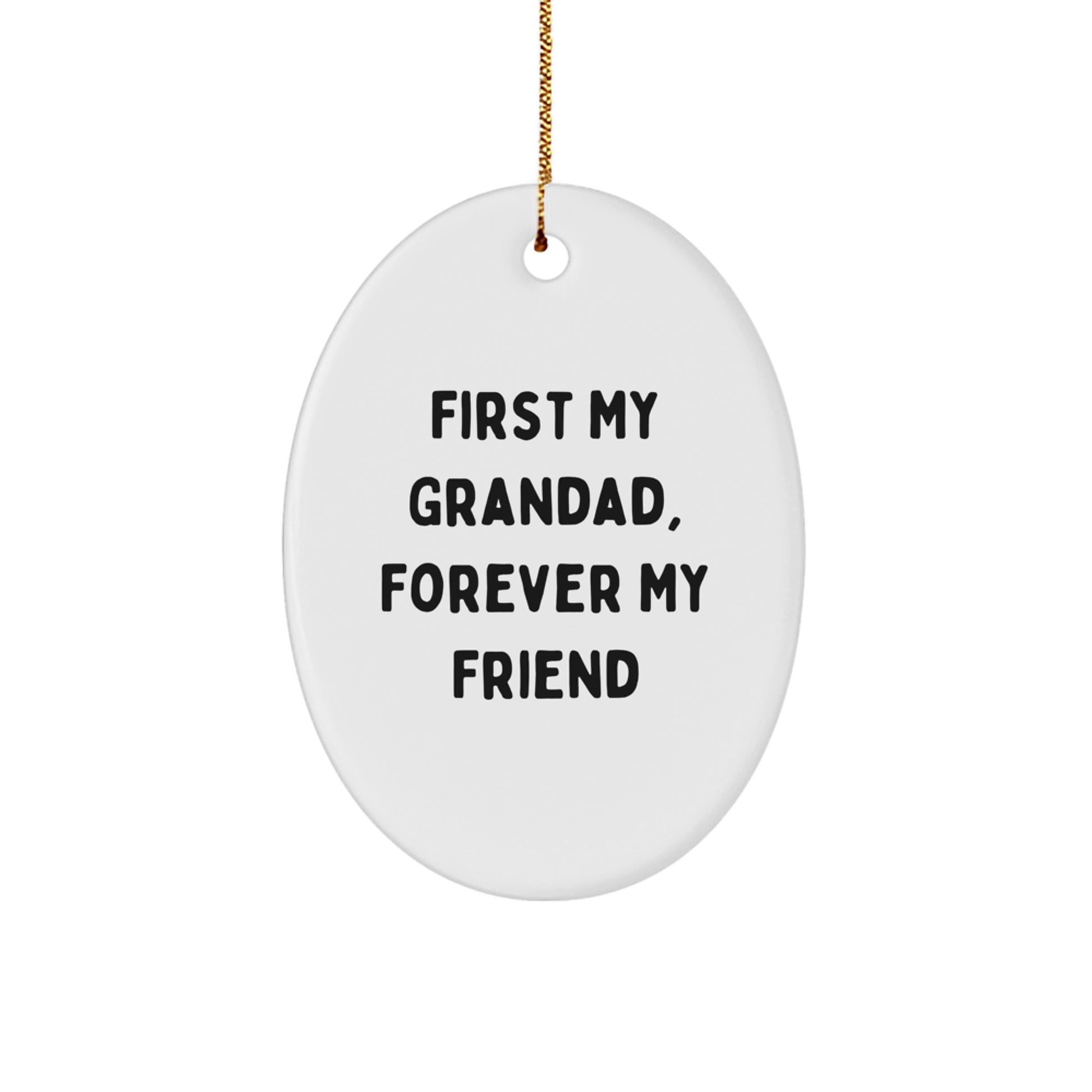 Grandad Oval Ornament, Funny Quote Gifts from Family for Grandad, Oval Ornament Christmas Unique Gifts - Image 1