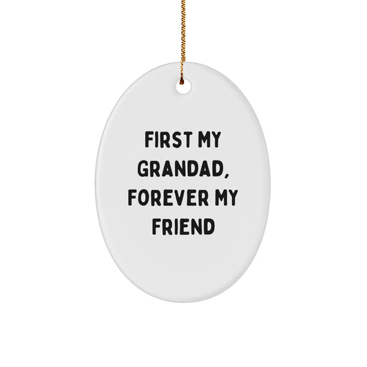 Grandad Oval Ornament, Funny Quote Gifts from Family for Grandad, Oval Ornament Christmas Unique Gifts - Image 1
