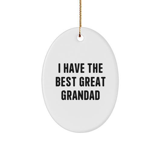 Funny Grandad Oval Ornament Gifts from Family for Men, 'I Have The Best Great Grandad' Christmas Unique - Image 1