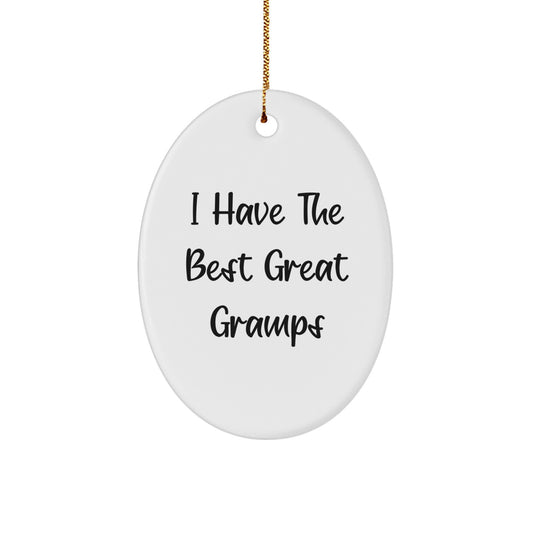 Funny Gramps Oval Ornament Gifts from Family for Gramps - I Have The Best Great Gramps - White Oval Shaped Ornament for Christmas - Image 1
