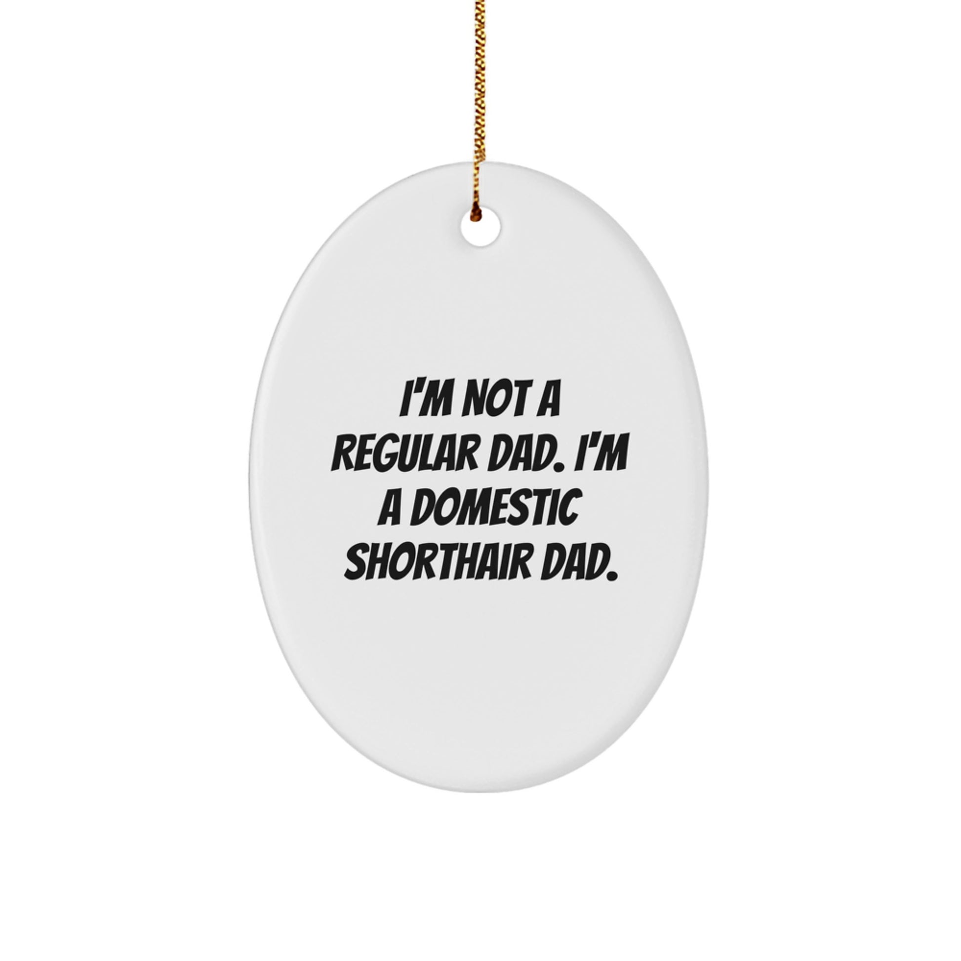 Domestic Shorthair Cat Oval Ornament Gifts from Dad for Christmas Unique - Image 1
