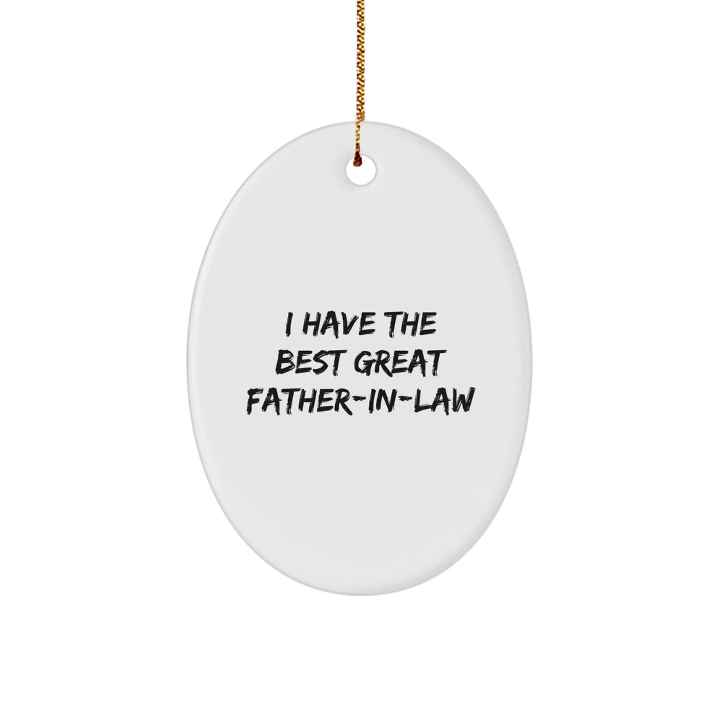Funny Great Father-in-law Oval Ornament Gifts from Family for Father-in-law, Christmas Unique Gift, 'I Have The Best Great Father-in-law', Oval Shaped Decor - Image 1