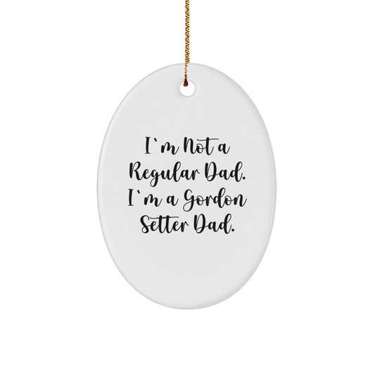 Funny Gordon Setter Dad Christmas Oval Ornaments Gifts from Men to Family and Friends - Image 1
