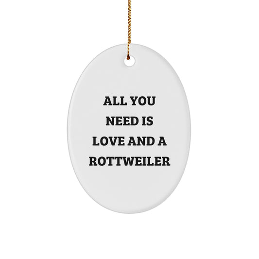 Rottweiler Dog Lover Gifts from Friends - Oval Ornament for Christmas Unique Presents - Image 1