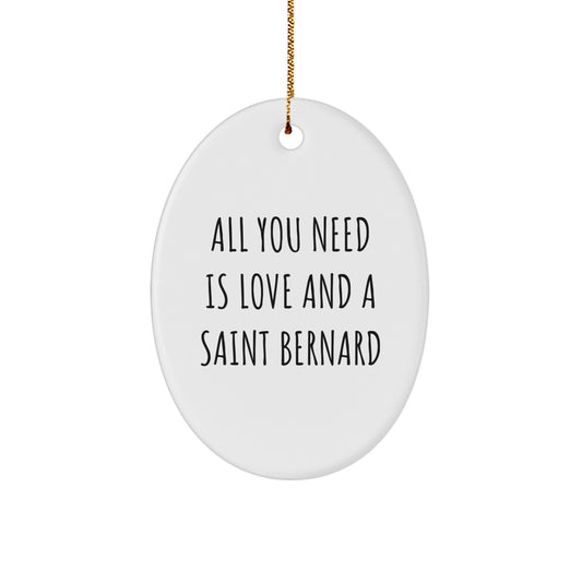 Funny Saint Bernard Dog Gifts for Saint Bernard Dog Lovers - Oval Ornament Gifts from Friends and Family for Christmas Unique Gifts - Image 1