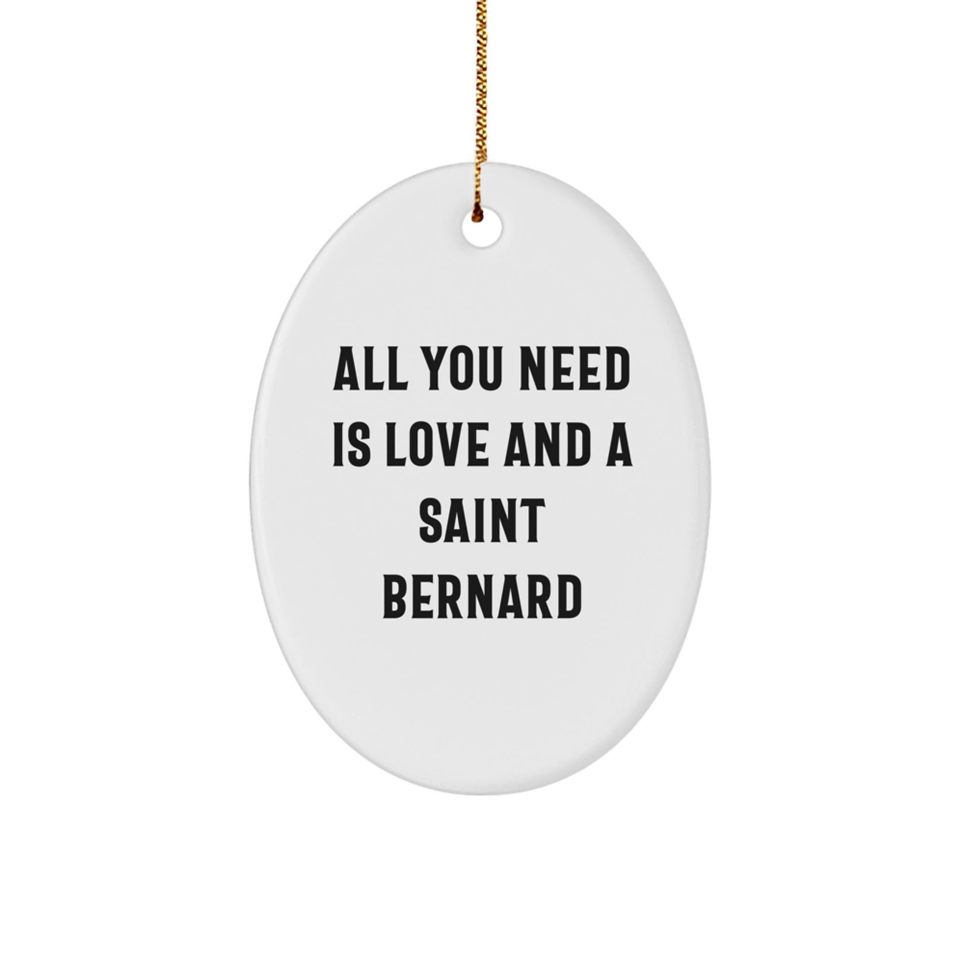 Saint Bernard Dog Oval Ornament Gifts from Friends, Christmas Unique Gifts for Saint Bernard Dog Lovers - Image 1