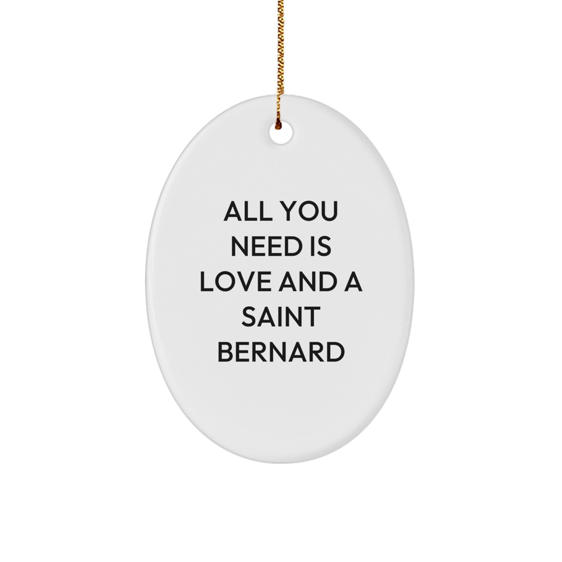 Stunning Saint Bernard Dog Oval Ornament Gift from Friends for Christmas Home Decor - \ - Image 1