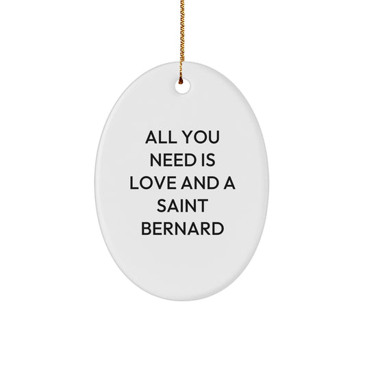 Stunning Saint Bernard Dog Oval Ornament Gift from Friends for Christmas Home Decor - \ - Image 1
