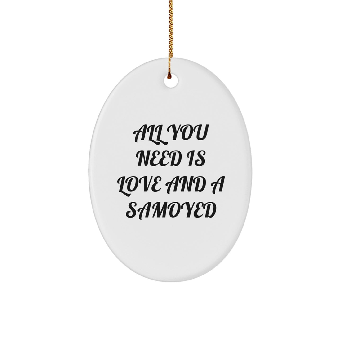 Funny Samoyed Dog Oval Ornament Gifts from Men to Family for Christmas Unique - Image 1
