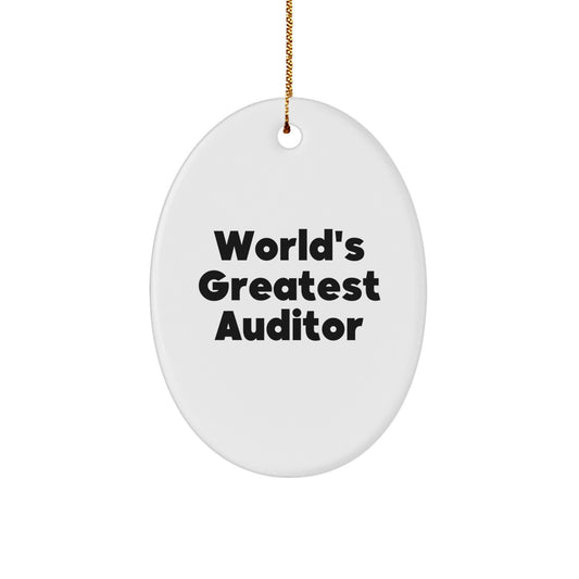 Funny Auditor Gifts for Men Oval Ornaments World's Greatest Auditor Christmas Unique Gift - Image 1