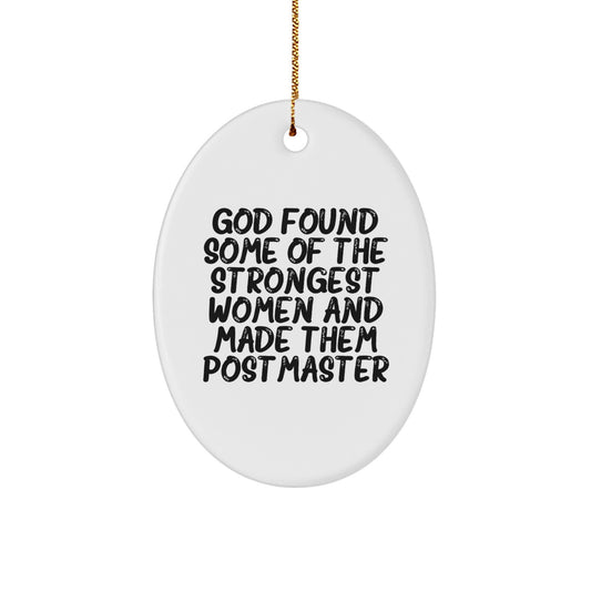 Funny Postmaster Gifts, Oval Ornament for Postmaster Women, Inspirational Quote, Christmas Unique Gifts from Friends, Family, Coworkers, Men, Women - Image 1