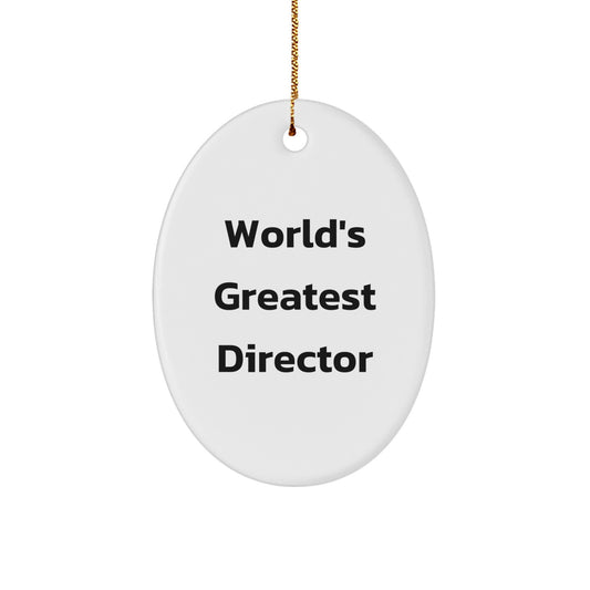 Funny World's Greatest Director Oval Ornament Gifts from Friends for Director - Image 1