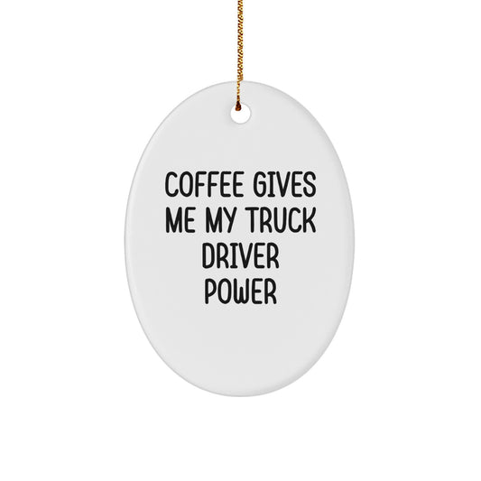 Funny Truck Driver Oval Ornament Gifts from Friends for Men on Christmas Unique Ideas - Image 1