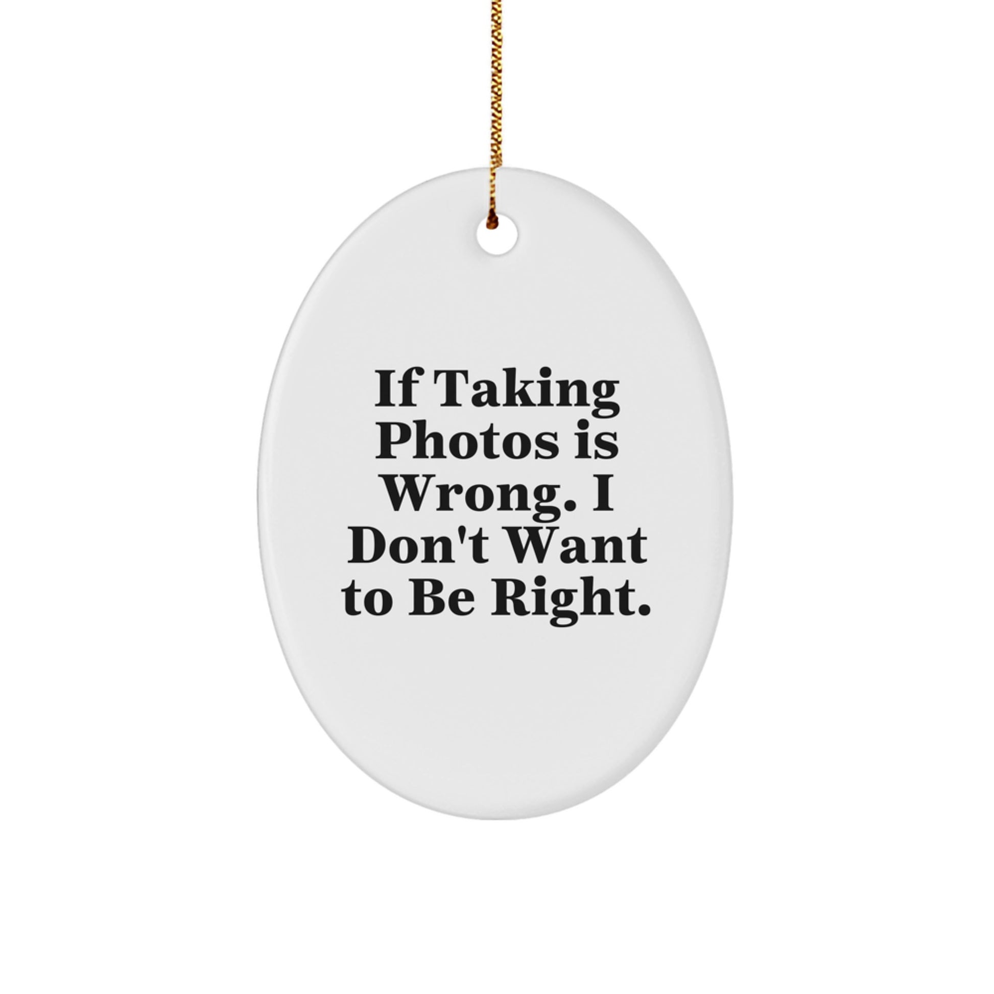 Funny Taking Photos Oval Ornament Gifts for Men Women Friends Family from Loved Ones - Christmas Unique Decorations with Inspirational Quote - Oval Shaped - Image 1