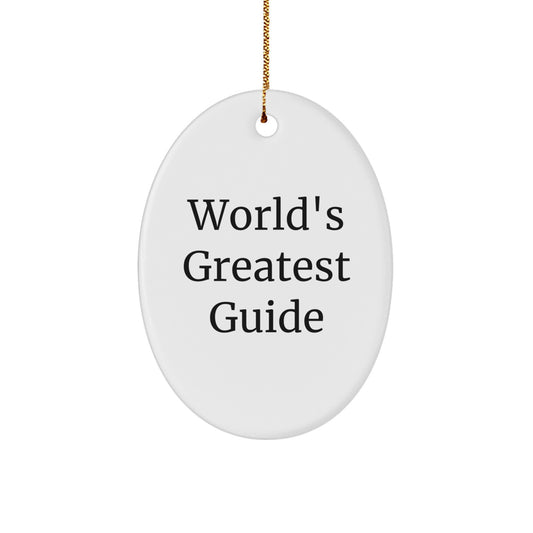 World's Greatest Guide Oval Ornament Gifts for Guide Lovers from Friends and Family at Christmas Time - Image 1