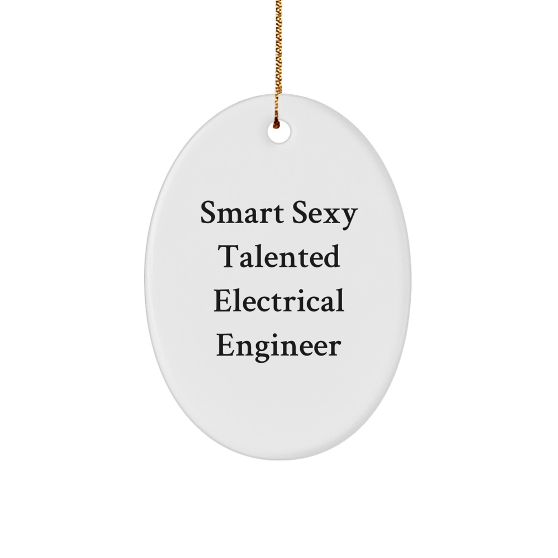 Funny Electrical Engineer Oval Ornament, Smart Sexy Talented Gifts for Men, Women, Friends, Coworkers, Family, Christmas Unique Designs - Image 1