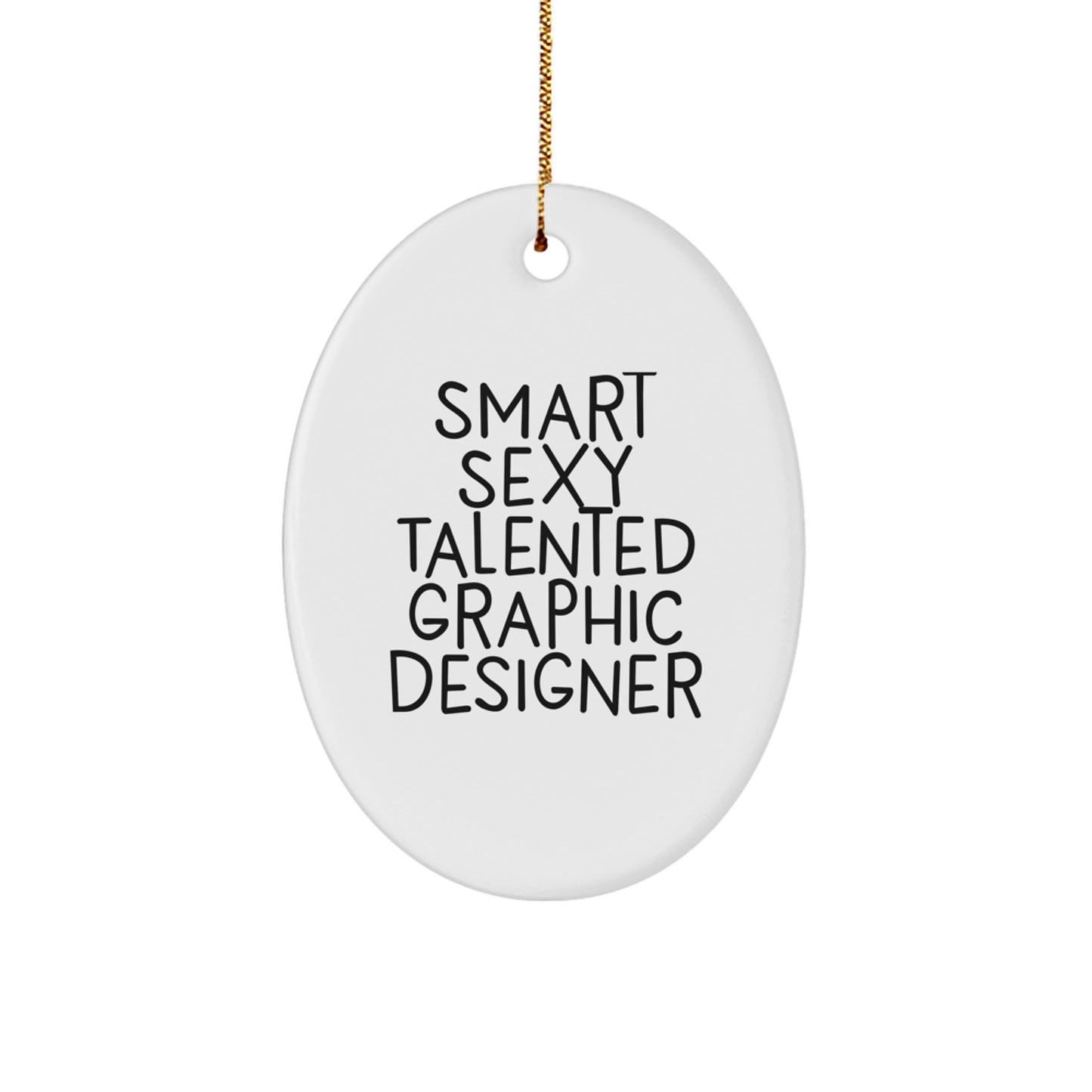 Funny Graphic Designer Oval Ornament Gifts from Friends, Coworkers, Family for Graphic Designer Men, Women, Christmas Unique Gifts - Image 1