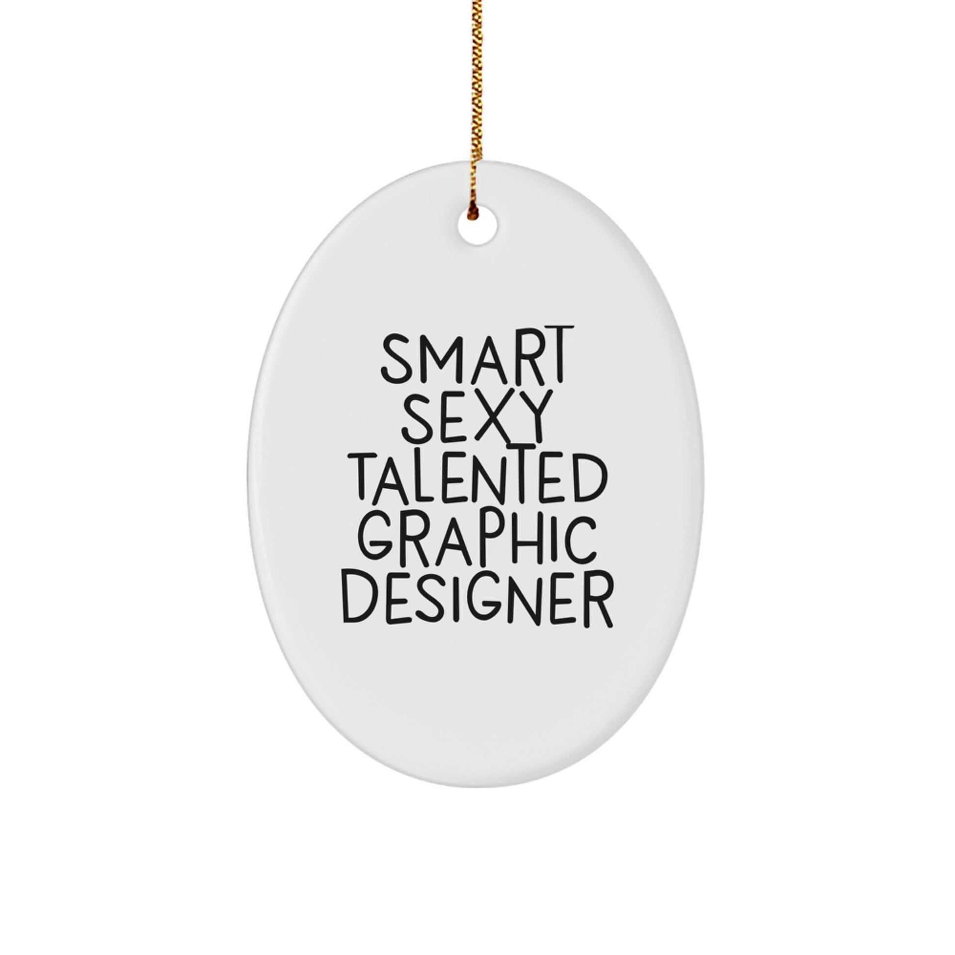 Funny Graphic Designer Oval Ornament Gifts from Friends, Coworkers, Family for Graphic Designer Men, Women, Christmas Unique Gifts - Image 1