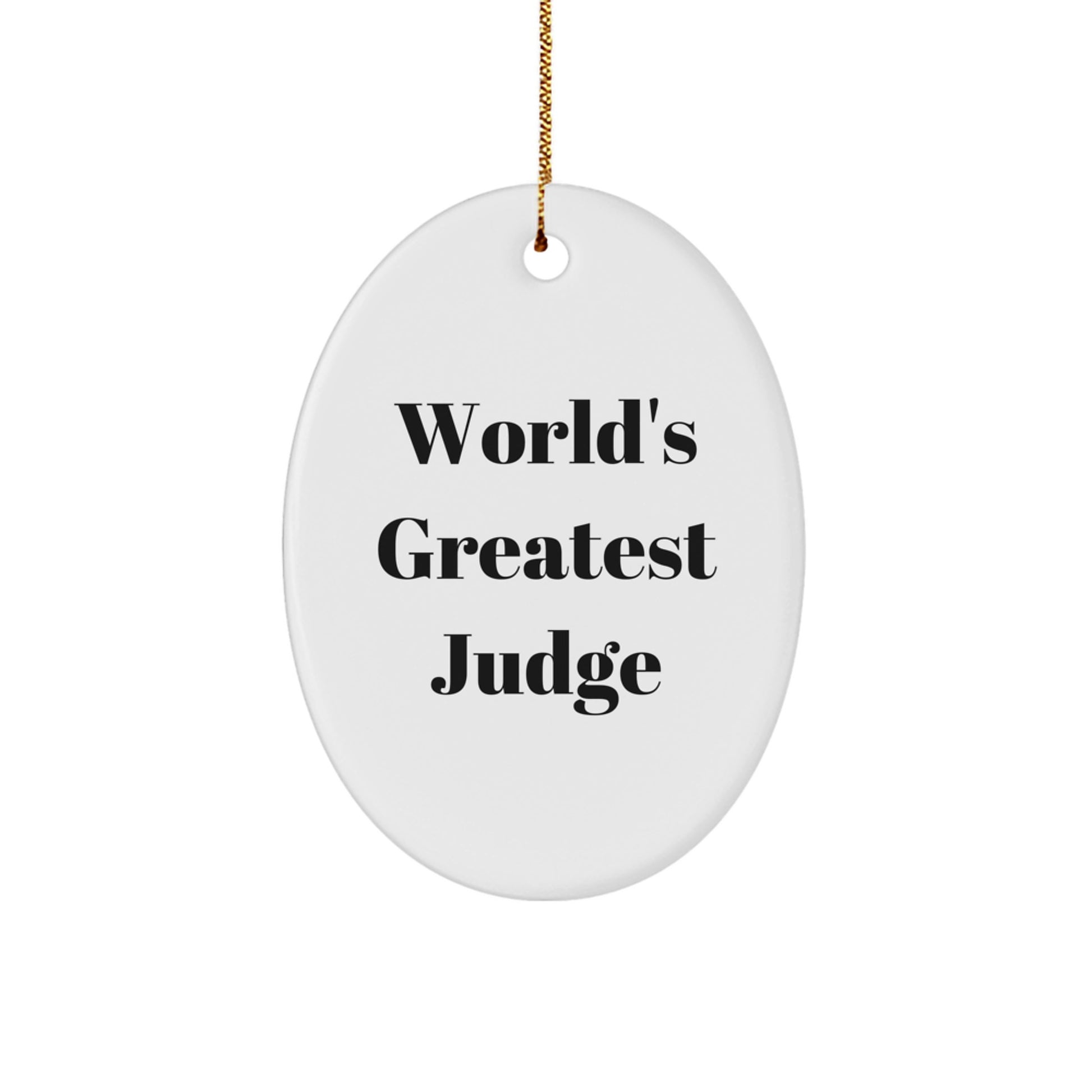 Funny Judge Gifts for Men from Family - Oval Ornament Christmas Unique Decoration - Image 1
