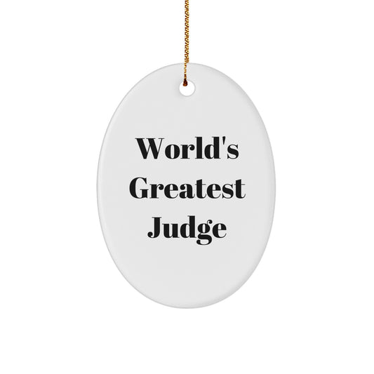 Funny Judge Gifts for Men from Family - Oval Ornament Christmas Unique Decoration - Image 1