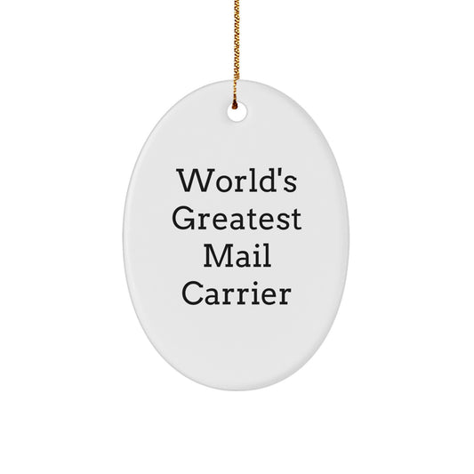 Funny Mail Carrier Gifts from Friends - Oval Ornament, Christmas Unique Presents for Mail Carrier - Image 1
