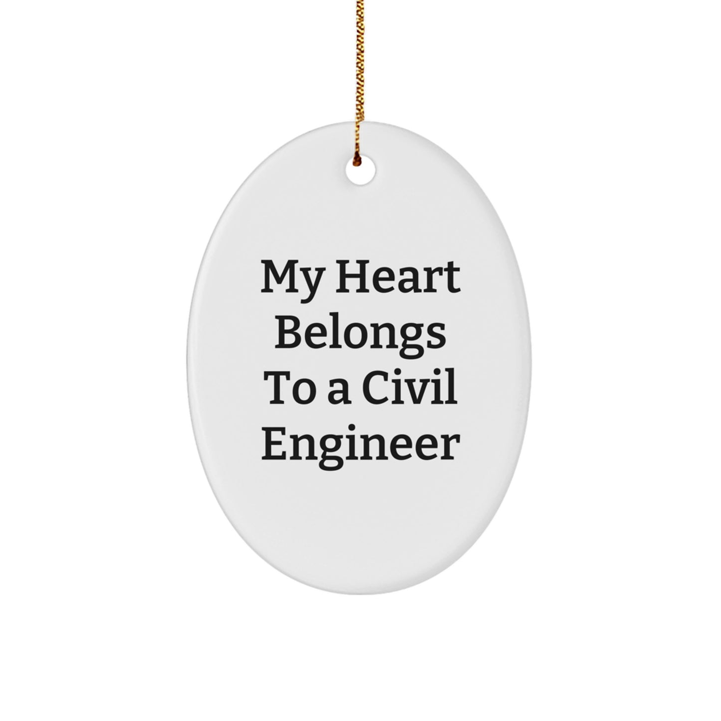 Funny Civil Engineer Oval Ornament for Christmas Unique Gifts from Friends - Image 1