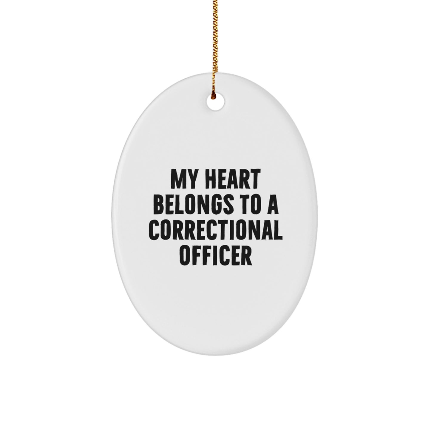 Funny Correctional Officer Gifts from Men, Christmas Unique Gifts for Correctional Officer, Oval Ornament - Image 1