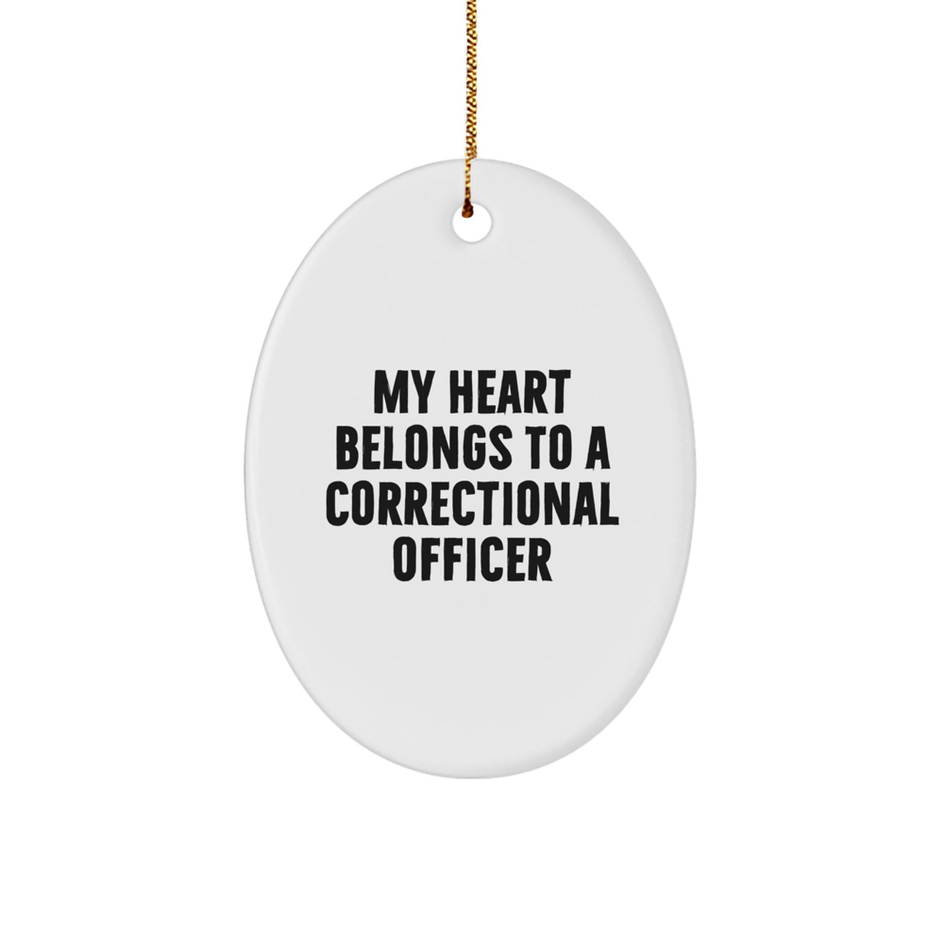 Funny Correctional Officer Gifts from Men, Christmas Unique Gifts for Correctional Officer, Oval Ornament - Image 1