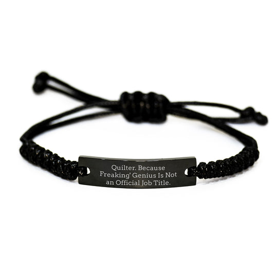 Funny Quilter Gifts, Rope Bracelet with Quilter Quote, Father's Day Unique Gifts for Quiler Men - Image 1