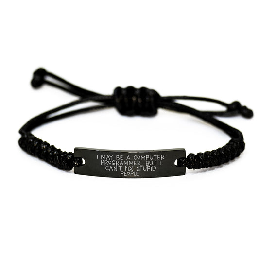 Funny Computer Programmer Rope Bracelet for Men's Christmas Unique Gifts from Friends - Image 1